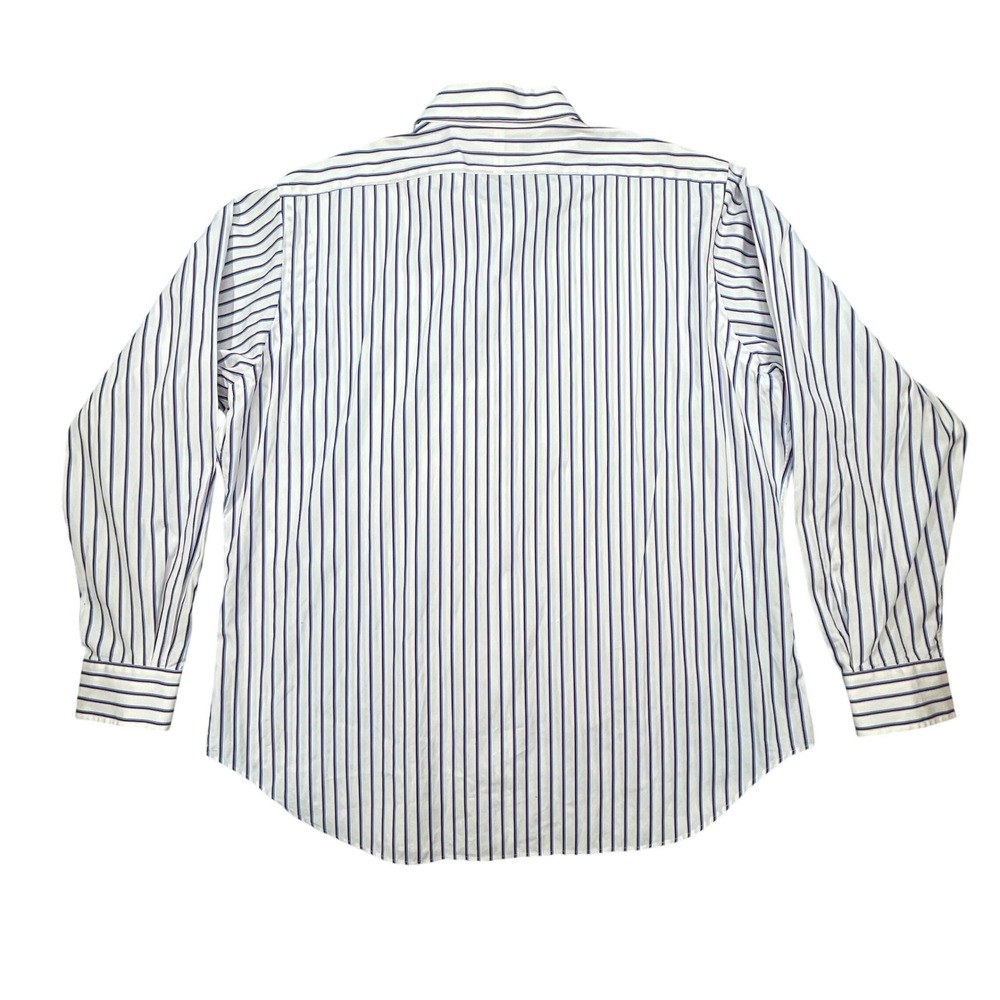 Polo Ralph Lauren White Blue Pink Striped Estate Classic Fit Shirt Mens XL 17.5 - Picture 2 of 8